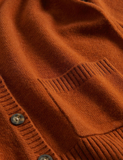 Cashmere Cuff Detail Cardigan-Carnelian Red-6