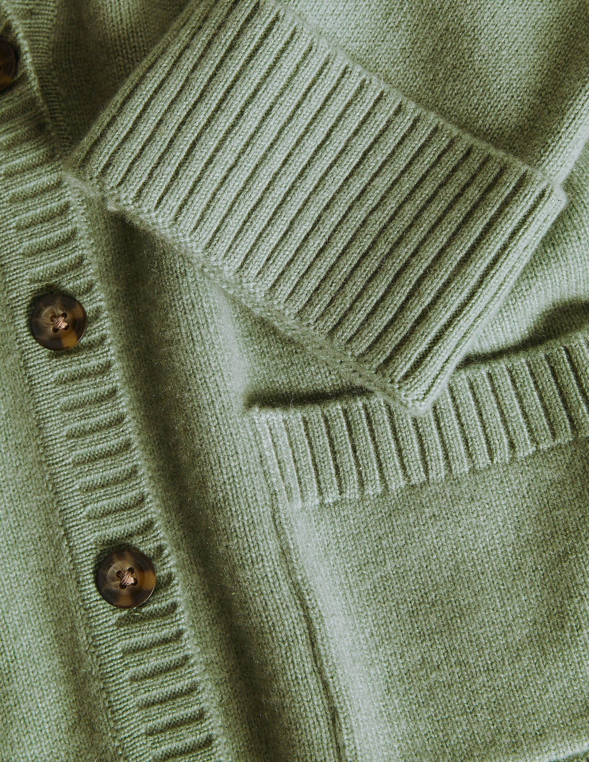 Cashmere Cuff Detail Cardigan-Peridot Green-6