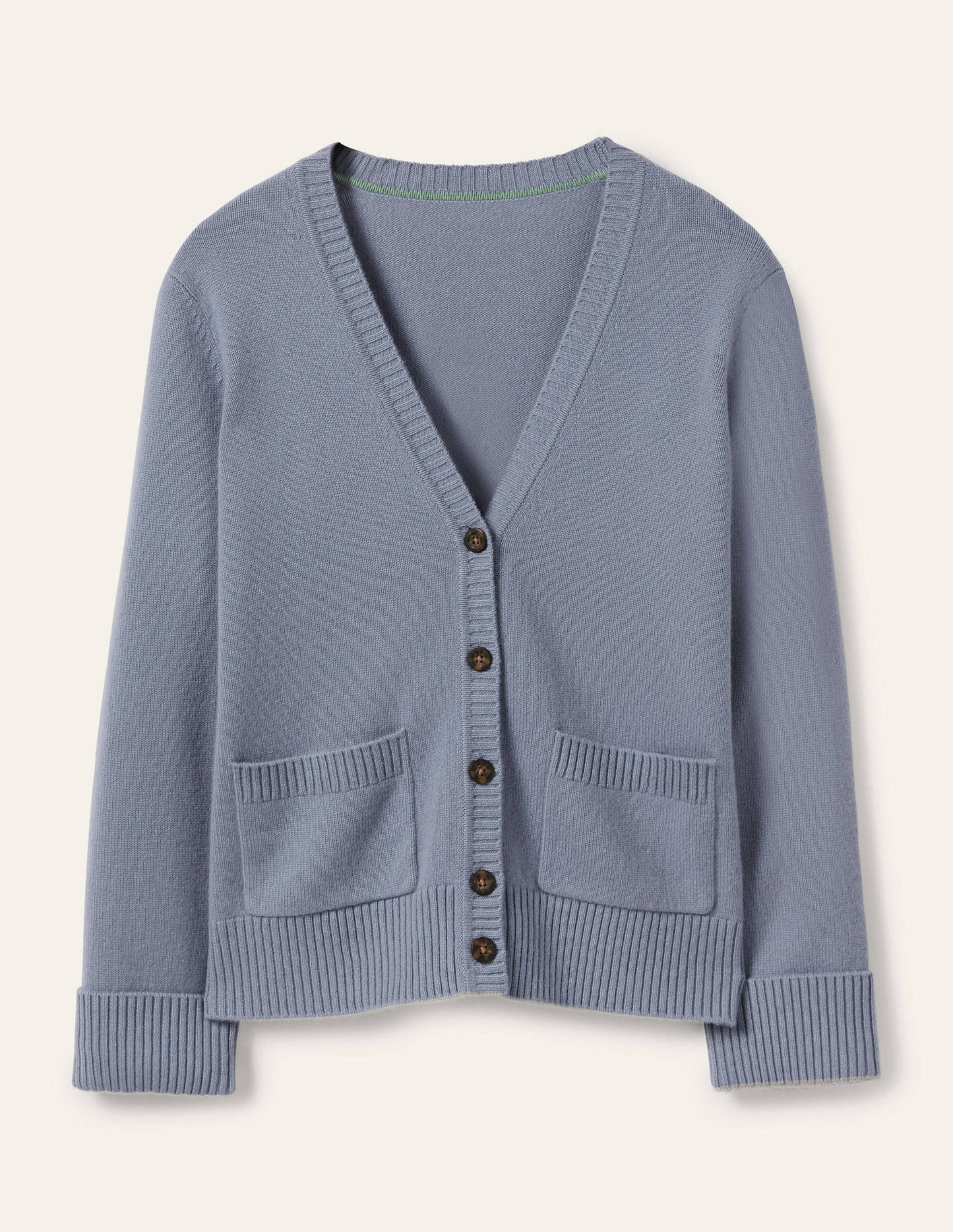 Cashmere Cuff Detail Cardigan-Lapis Light Blue