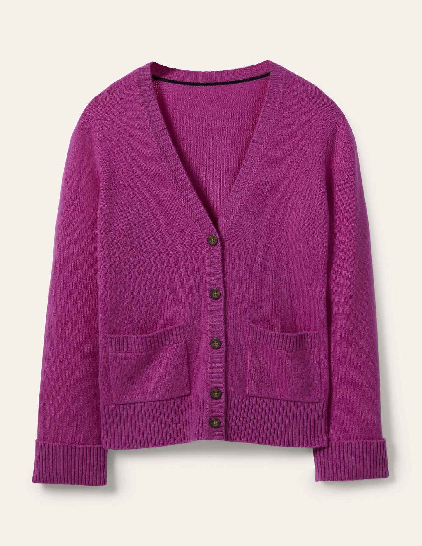 Cashmere Cuff Detail Cardigan-Regal Purple