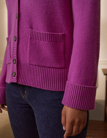 Cashmere Cuff Detail Cardigan-Regal Purple-2