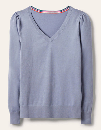 Cotton V-Neck Jumper-River-5