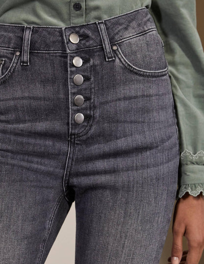 Button Fly Skinny Jeans-Authentic Grey-1