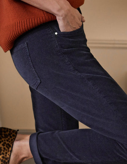 Cord Girlfriend Jeans-Navy-1