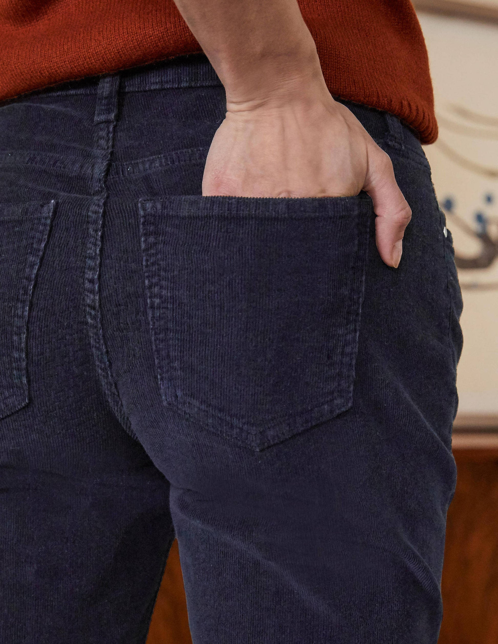 Cord Girlfriend Jeans-Navy-4