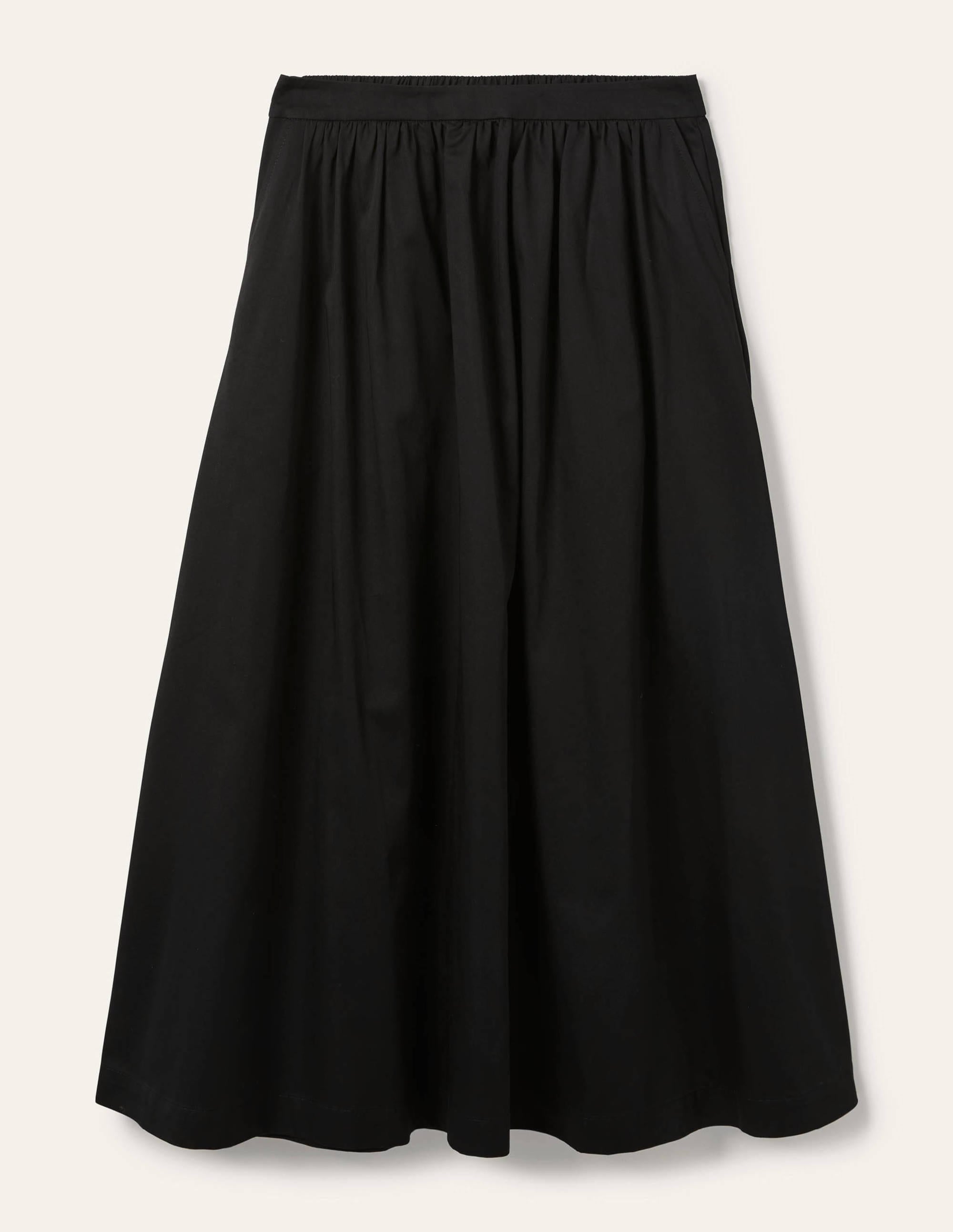 Cotton Sateen Skirt-Black - Image 5