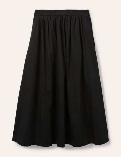 Cotton Sateen Skirt-Black-5