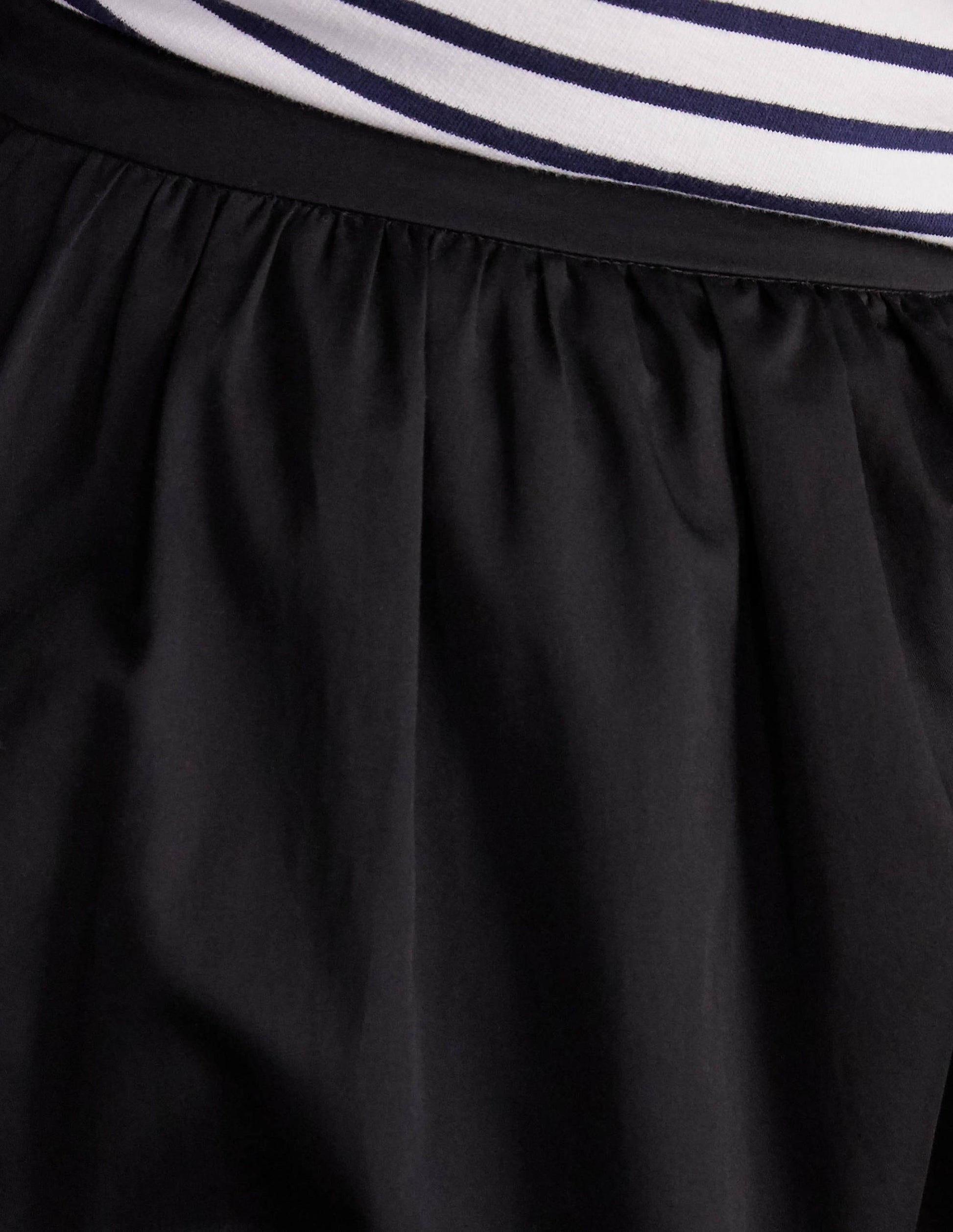 Cotton Sateen Skirt-Black-1