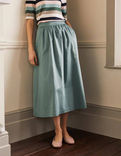 Cotton Sateen Skirt-Heath-1