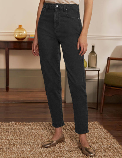 Barrel Leg Jeans-Washed Black-3