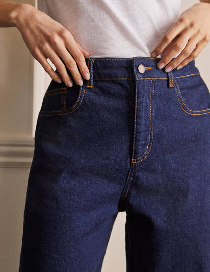 Barrel Leg Jeans-Indigo-1
