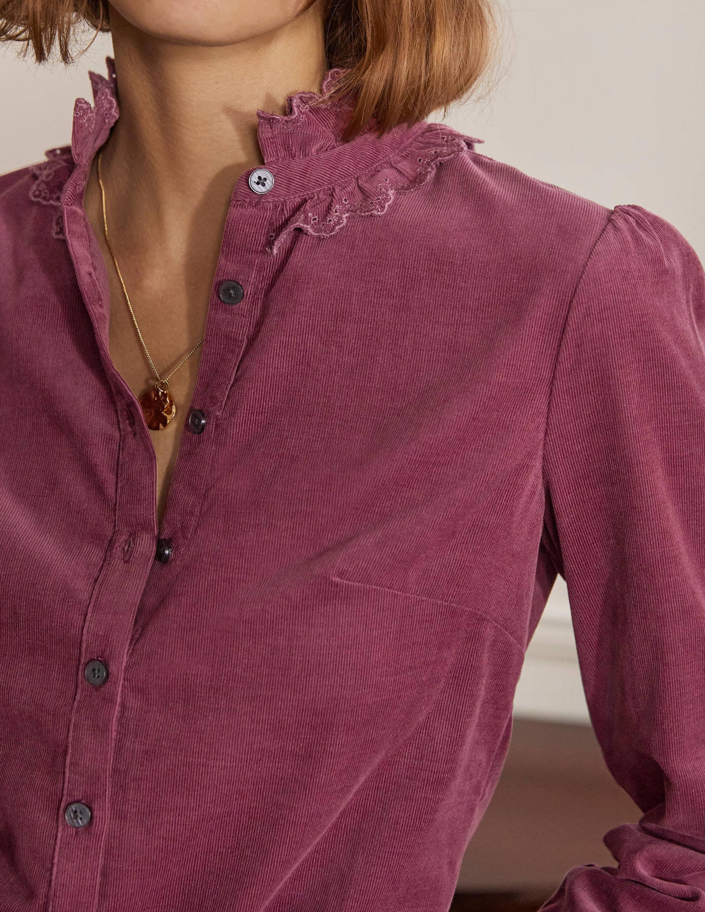 Eliza Broderie Shirt-Figgy Pudding