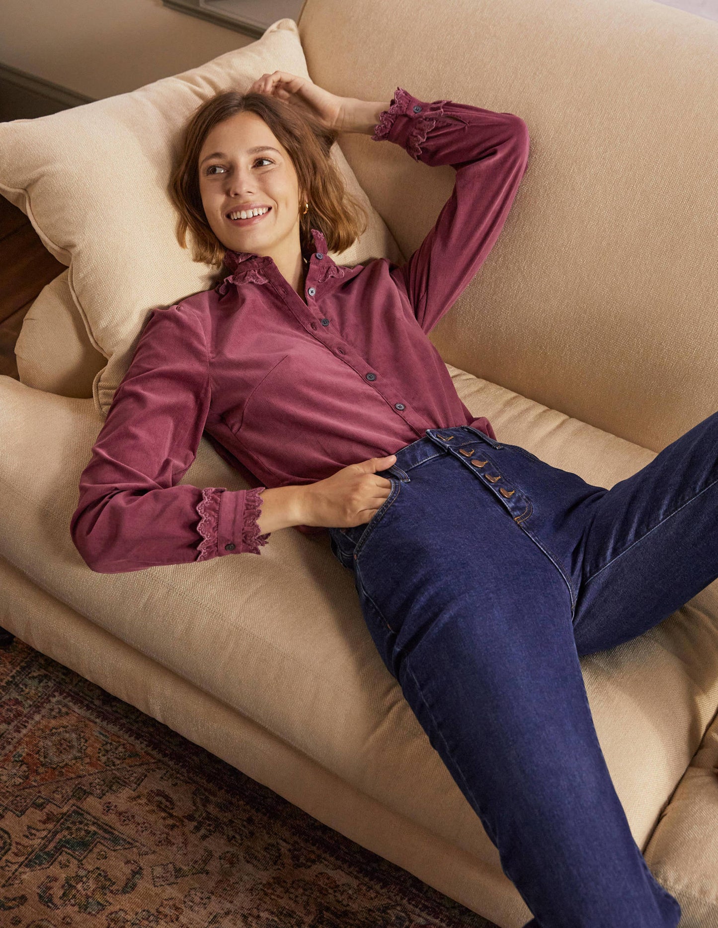 Eliza Broderie Shirt-Figgy Pudding