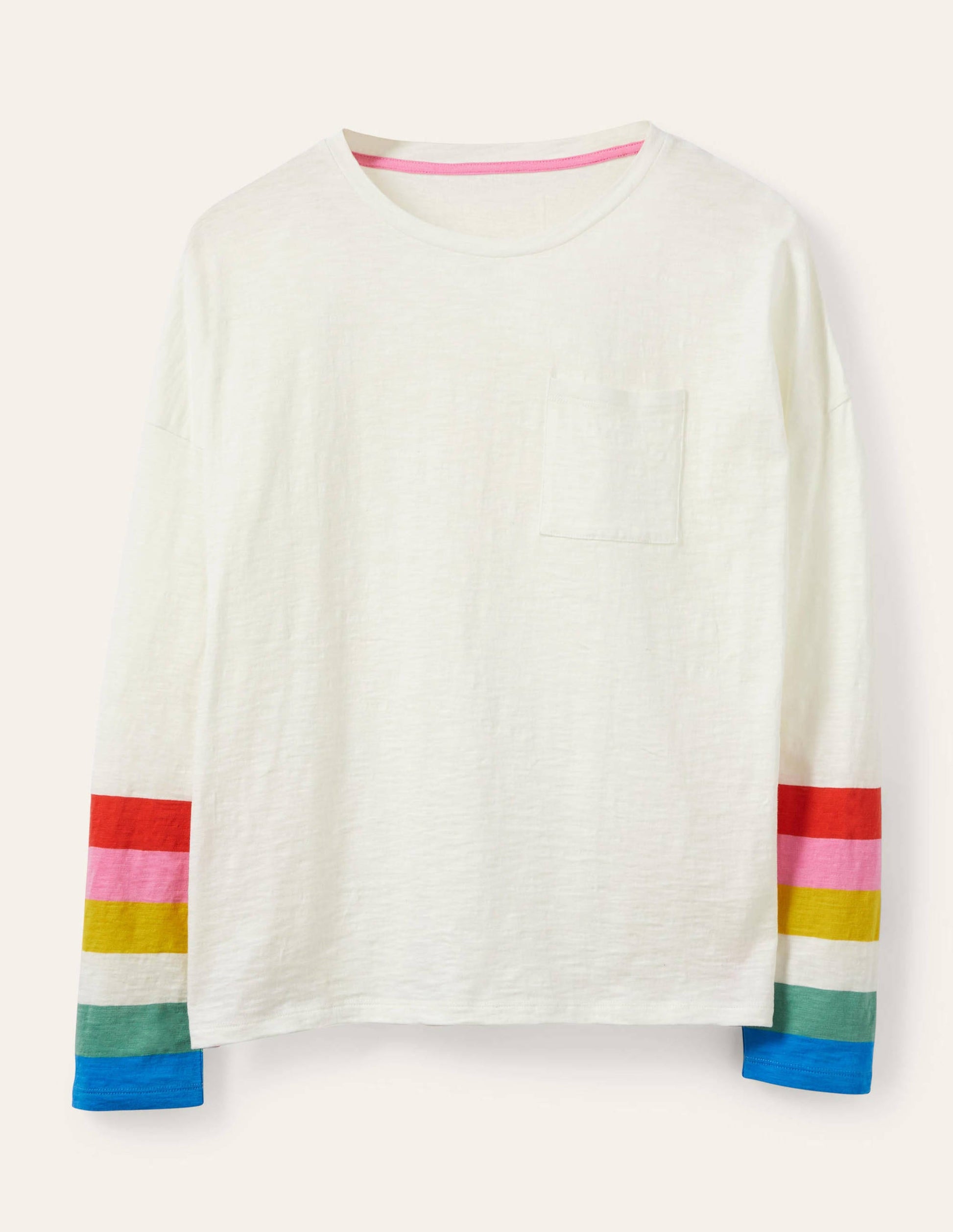 Boxy Jersey Tee-Bright Petal Rainbow Cuff-5