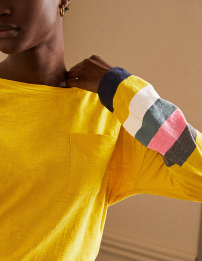 Boxy Jersey Tee-Yellow Charcoal Cuff-1