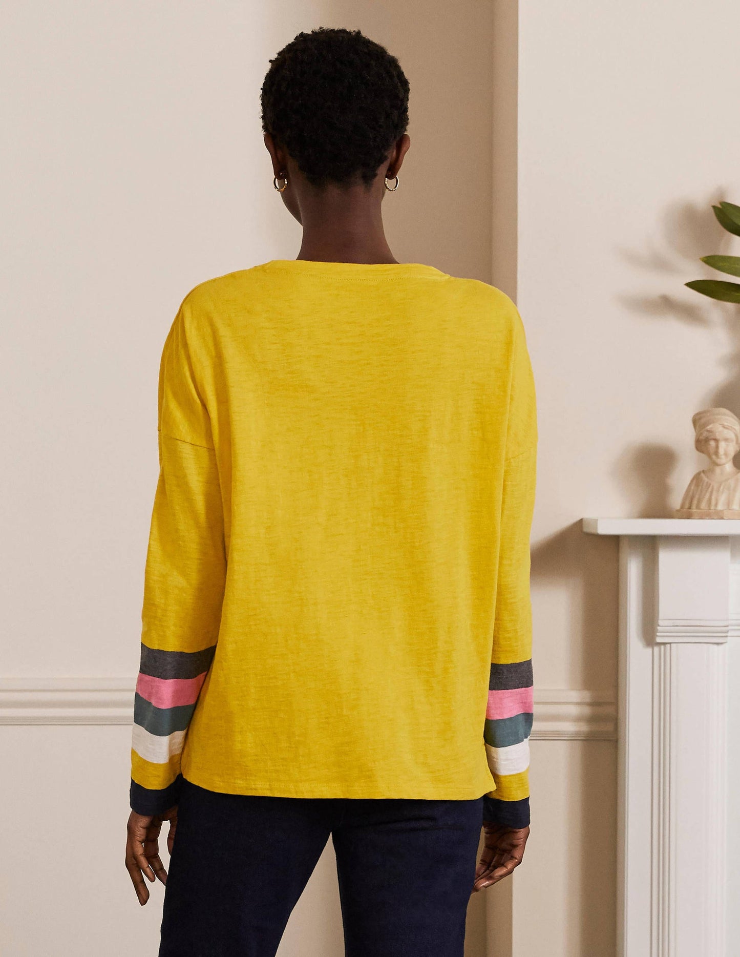 Boxy Jersey Tee-Yellow Charcoal Cuff