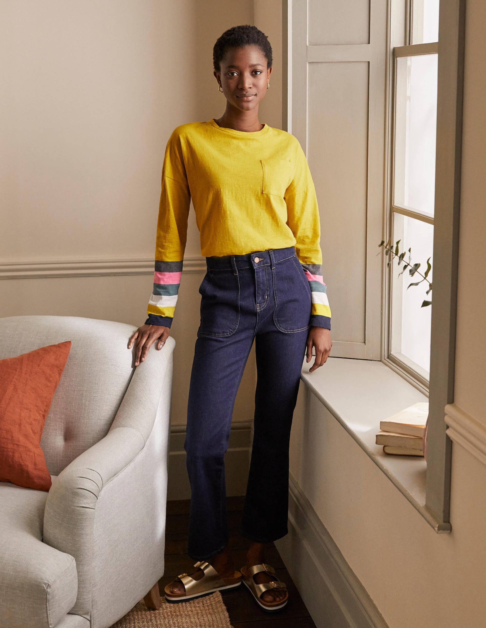 Boxy Jersey Tee-Yellow Charcoal Cuff-3