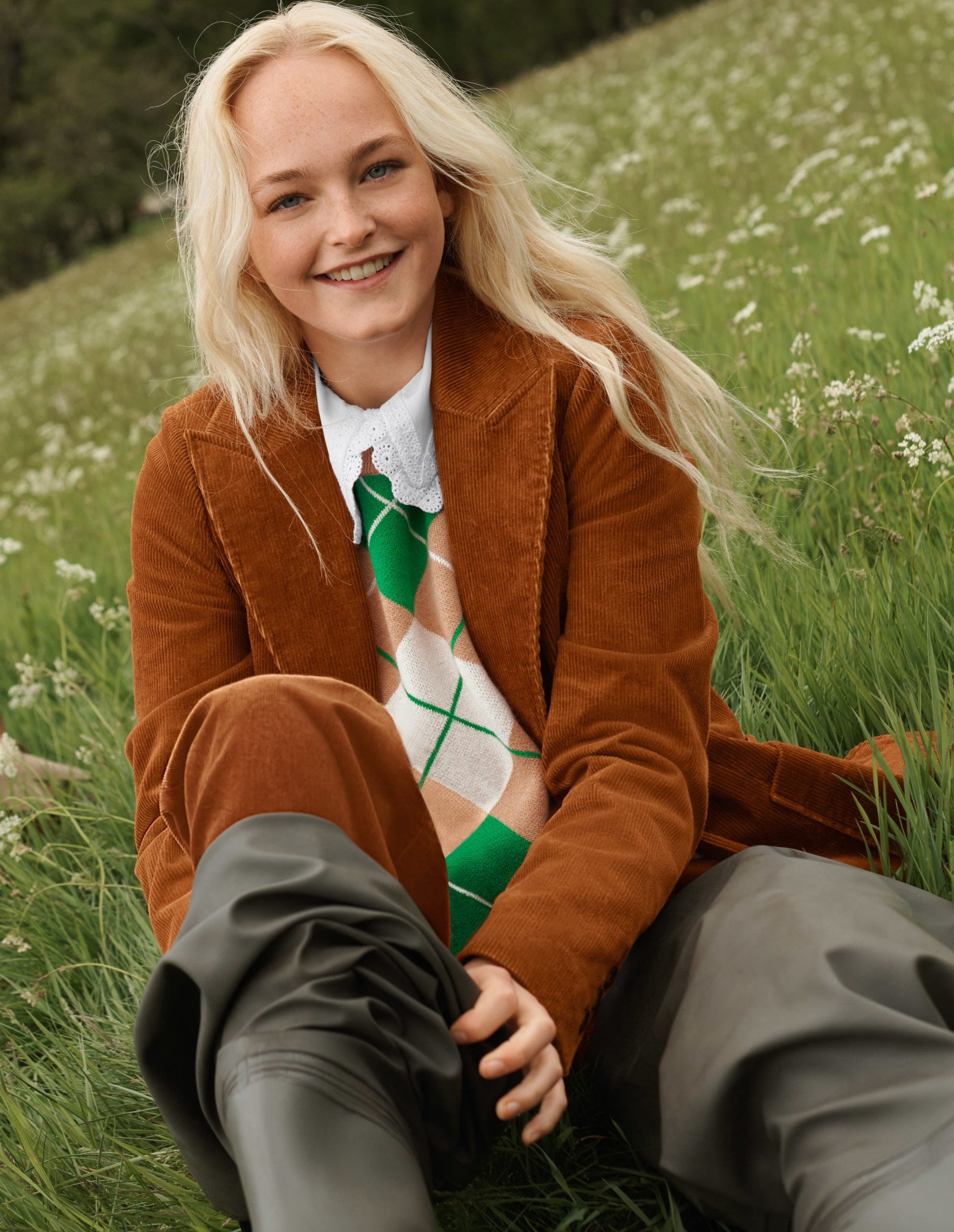 Victoria Cord Blazer-Ginger-5