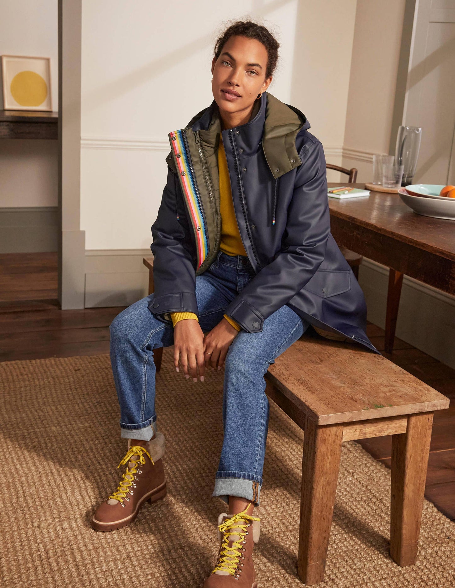 Bamburgh Raincoat-Navy/Khaki