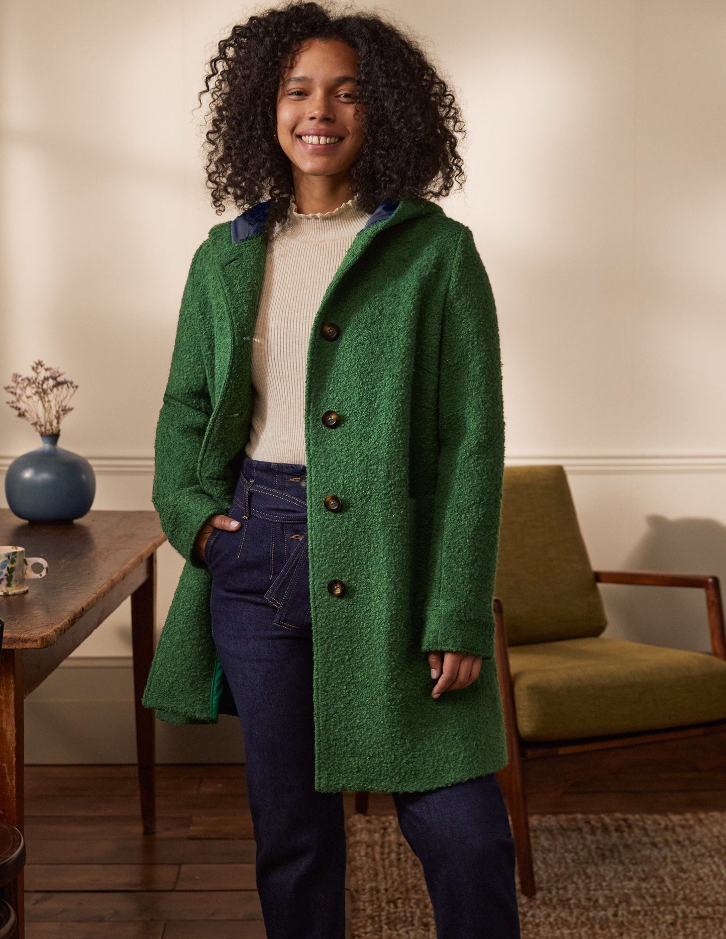 Cambridge Textured Coat-Conifer