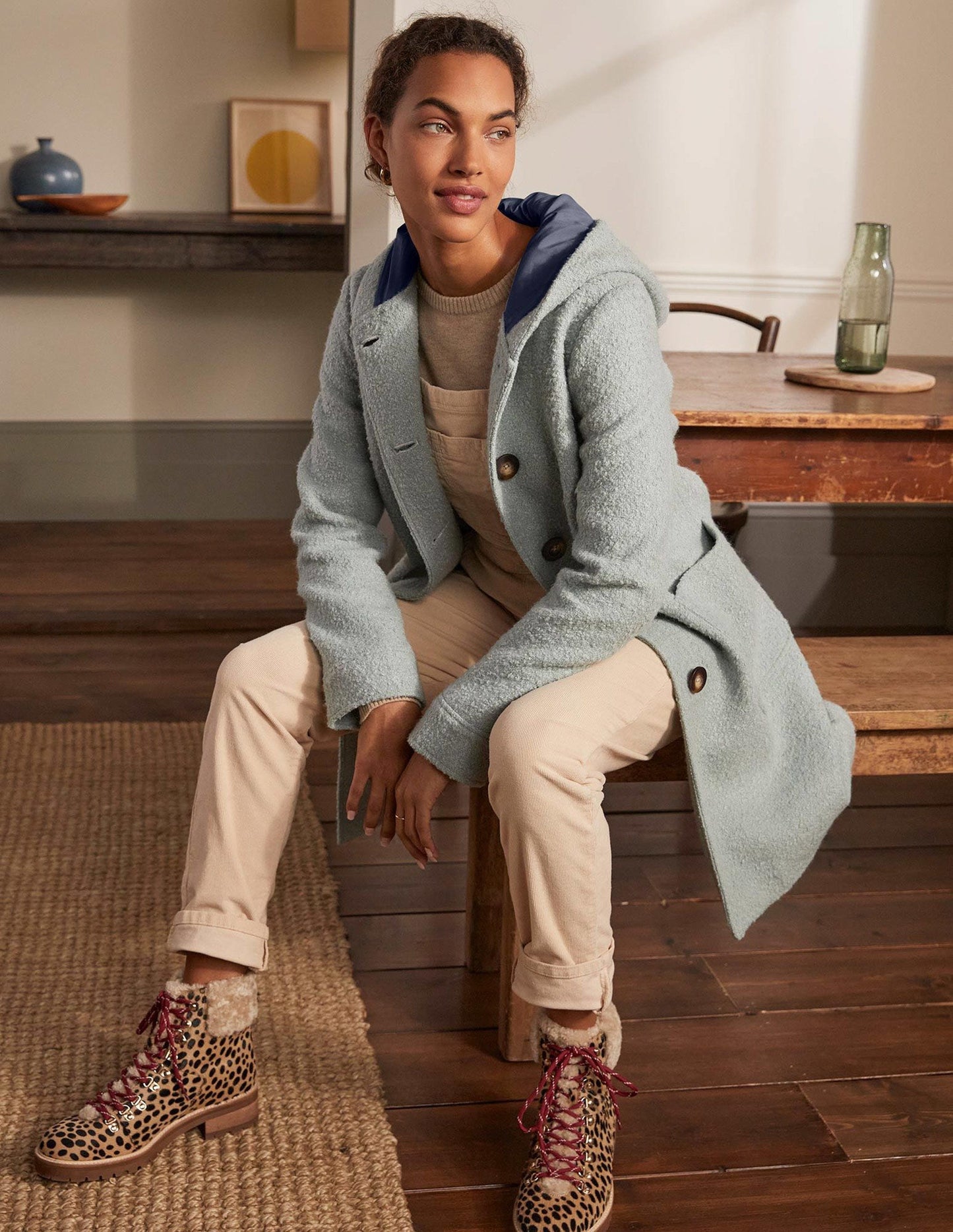 Cambridge Textured Coat-Icy Blue