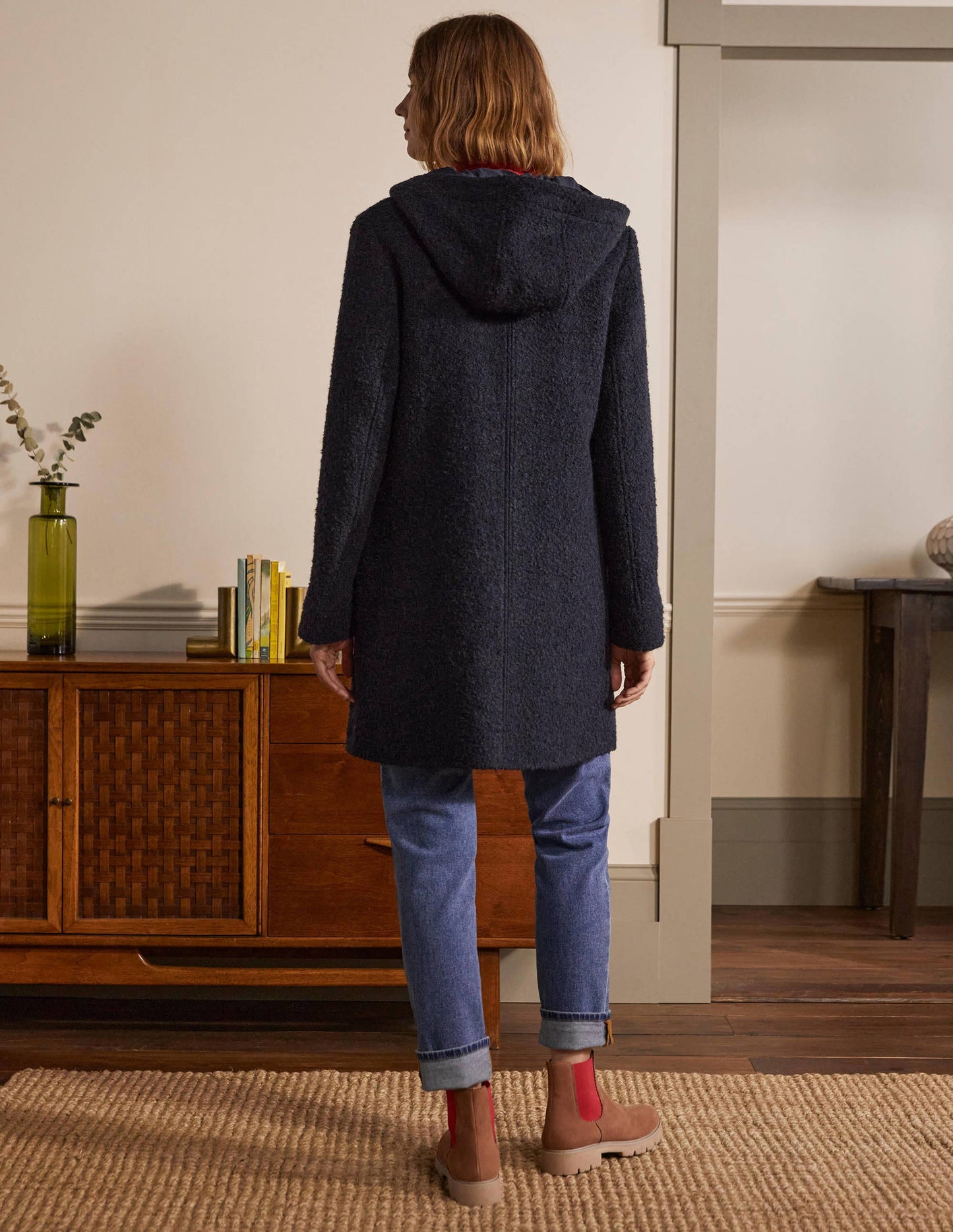 Cambridge Textured Coat-Navy