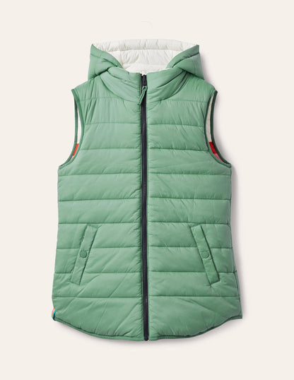 Reversible Lightweight Gilet-Ivory Stripe-7