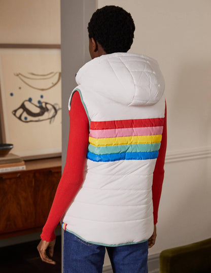 Reversible Lightweight Gilet-Ivory Stripe-3