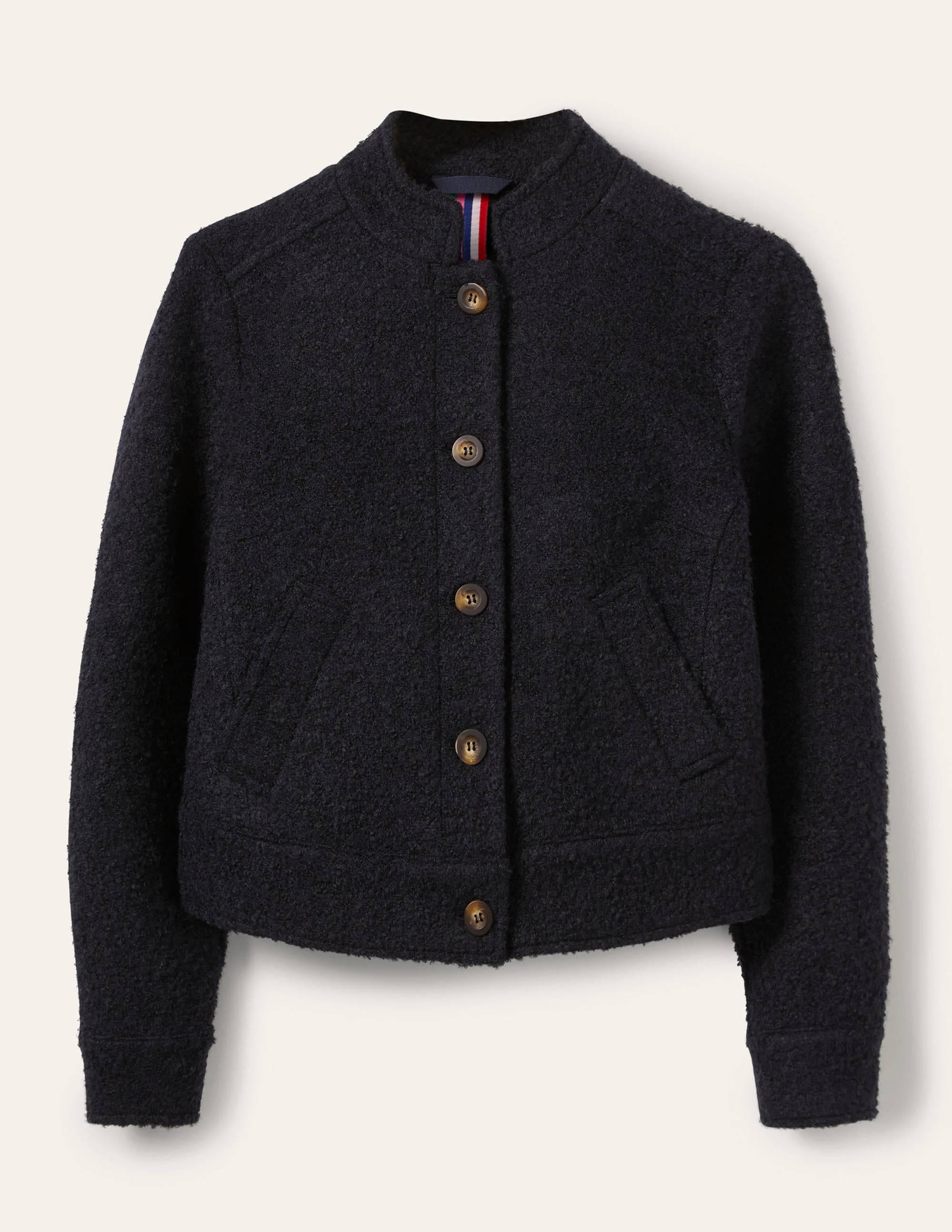 Textured Wool Jacket-Navy - Image 6