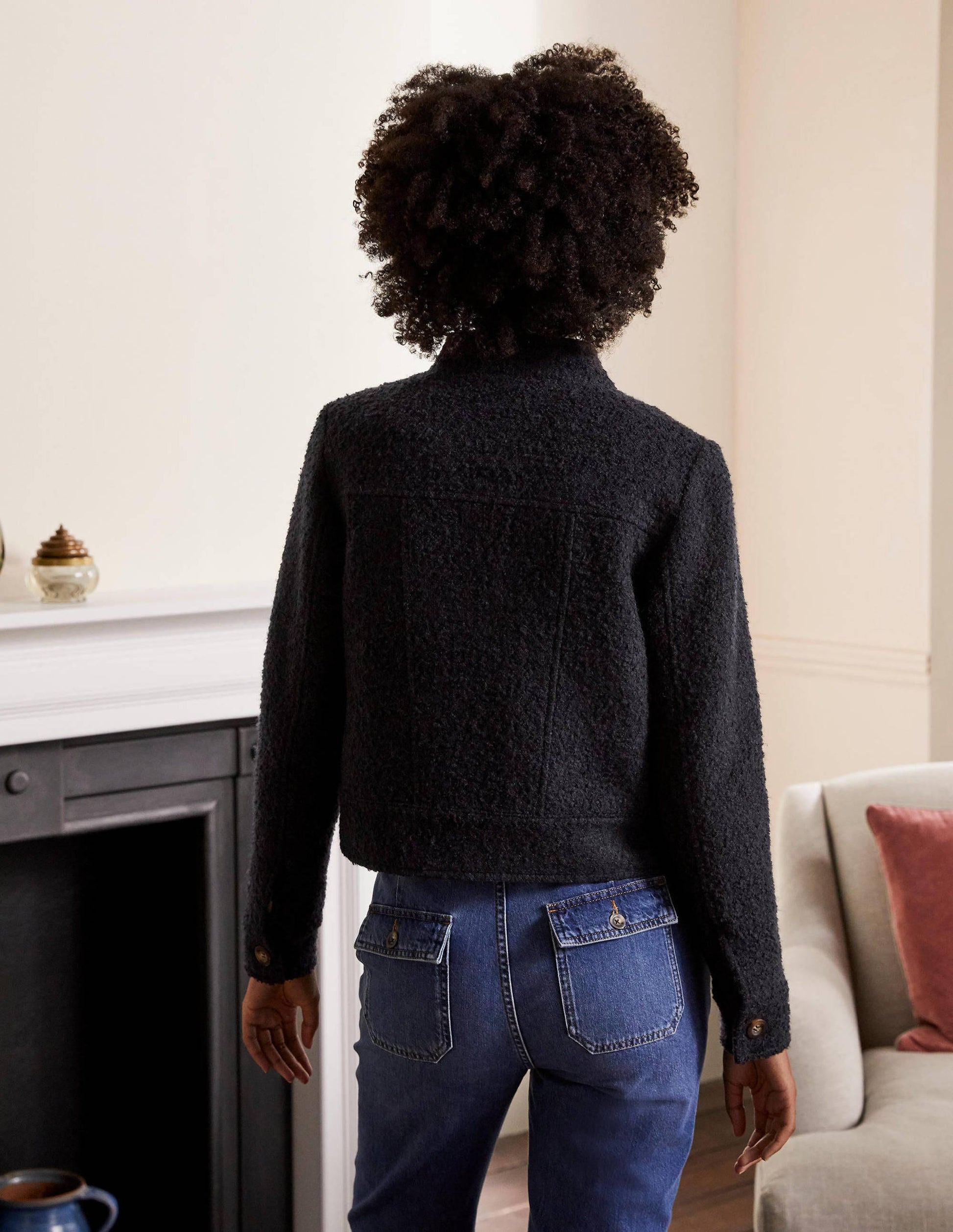 Textured Wool Jacket-Navy-2