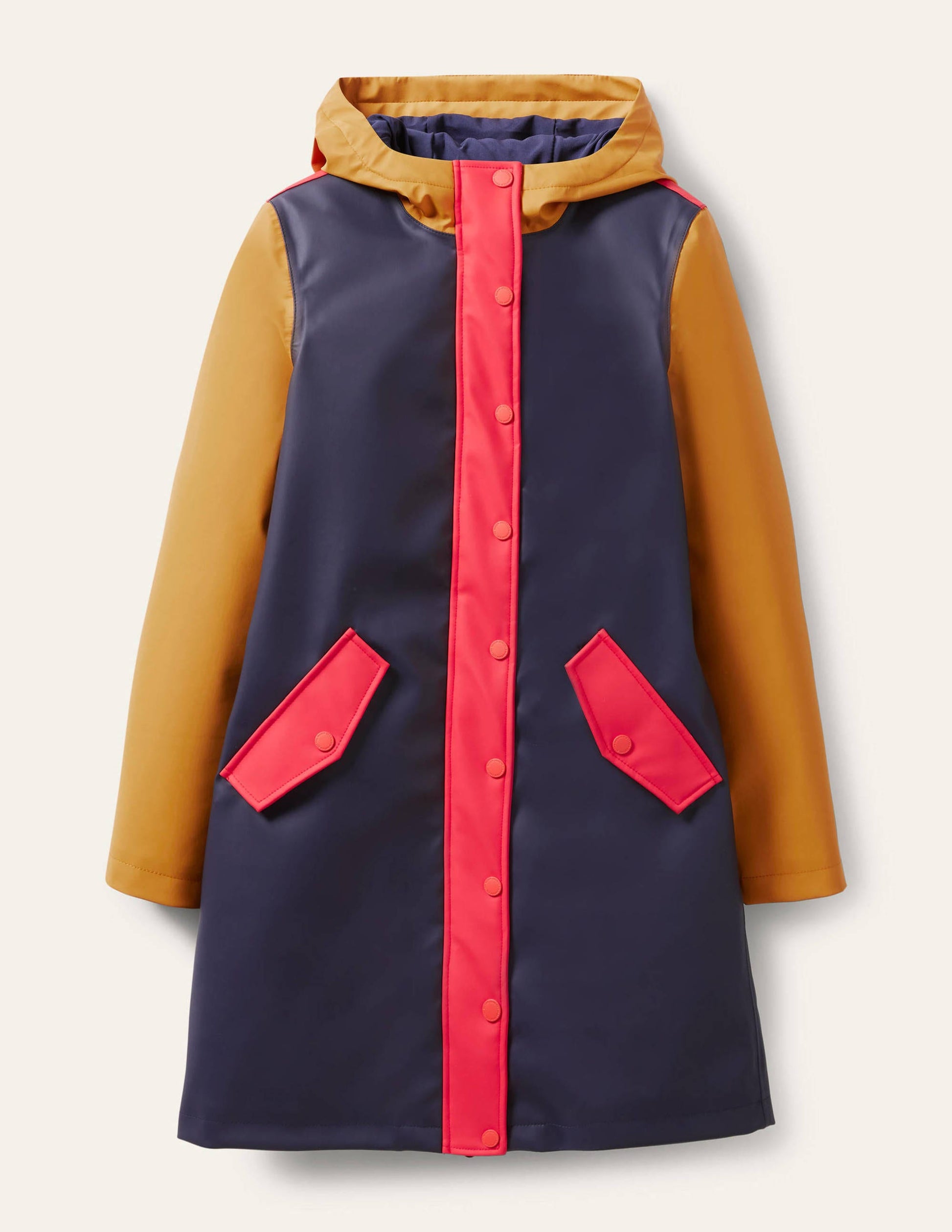 Morris Waterproof Mac-Navy and Ochre Colourblock-6