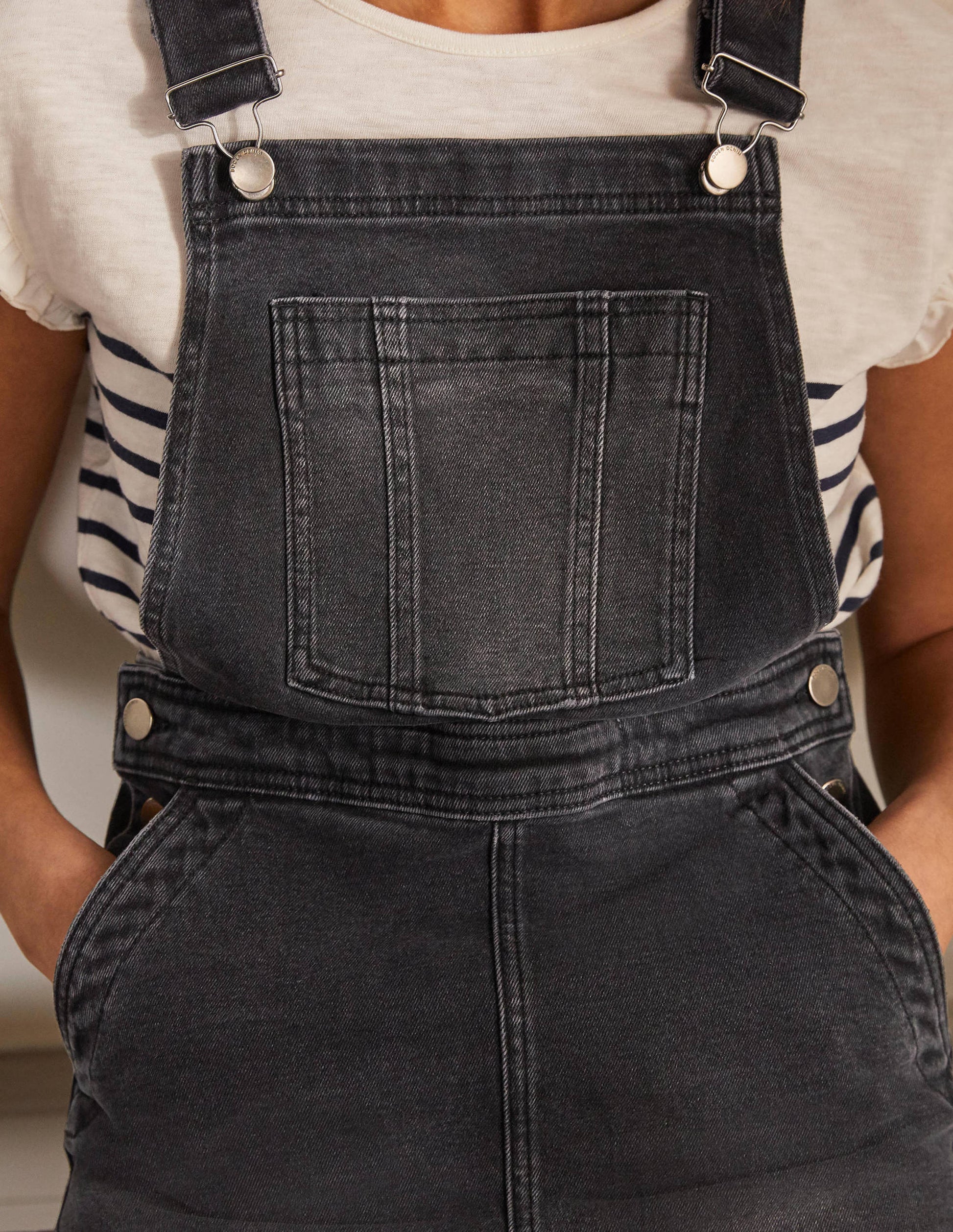 Easy Dungaree Dress-Washed Black-4