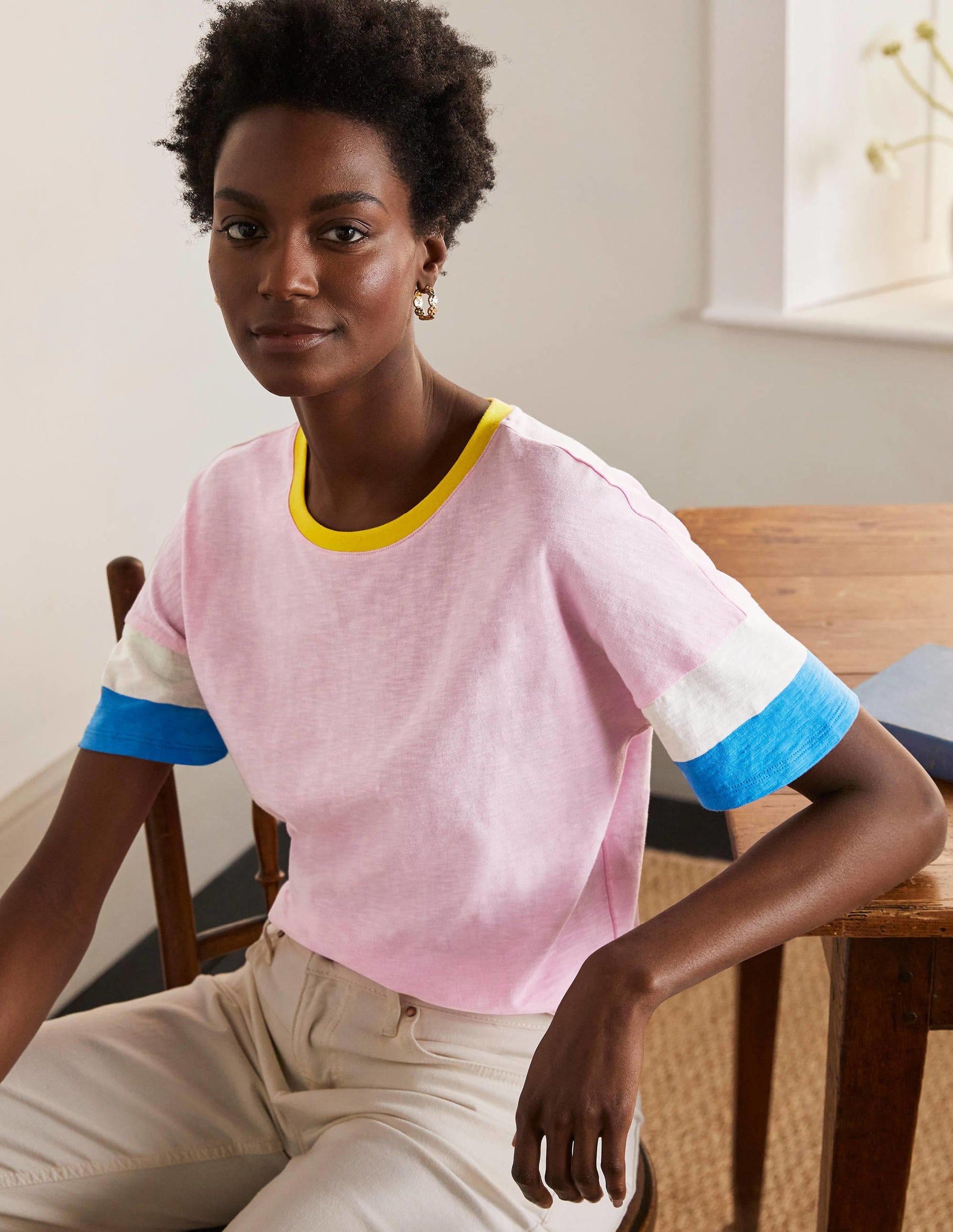 Clarissa Jersey T-shirt-Soft Peony-1