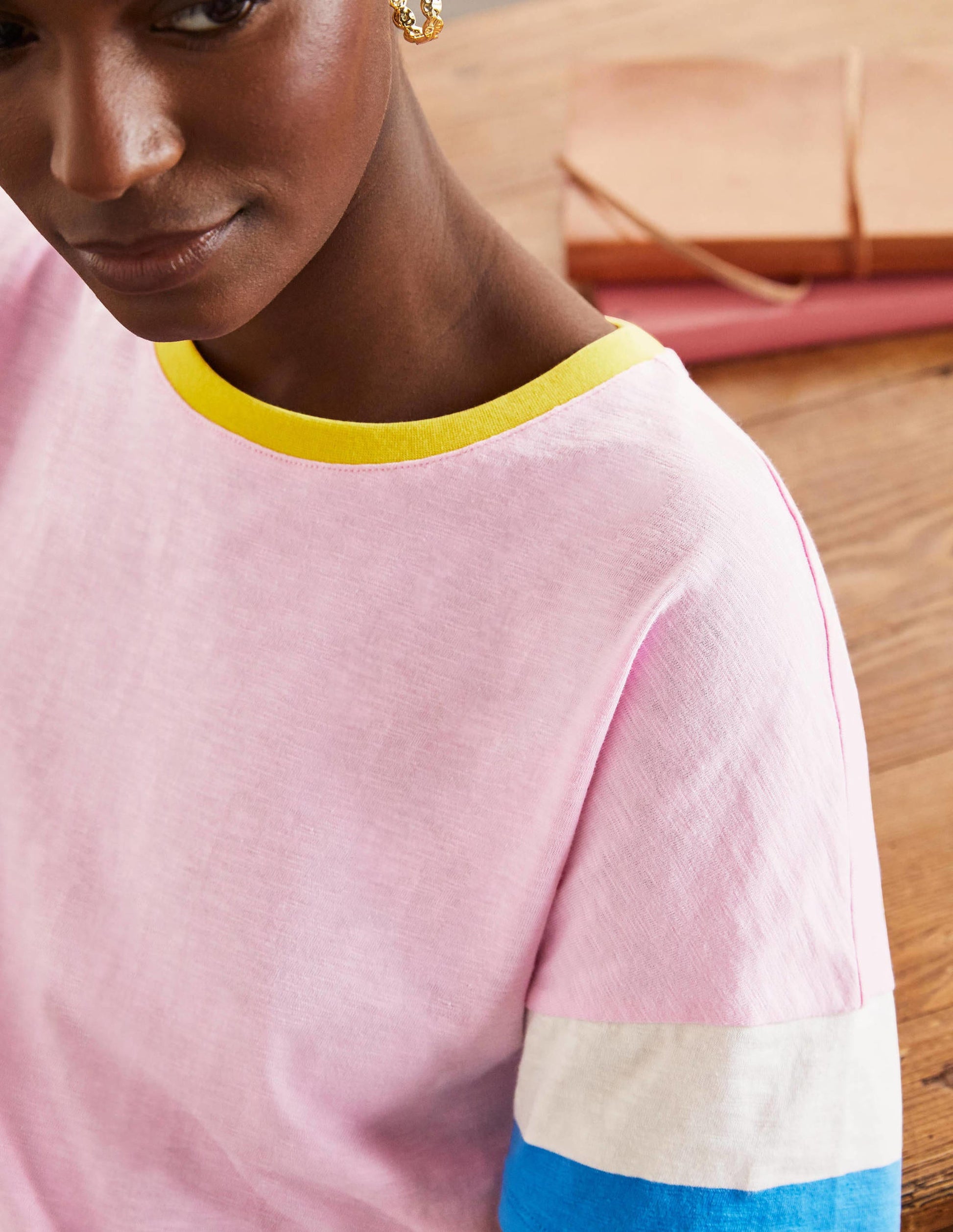 Clarissa Jersey T-shirt-Soft Peony-4