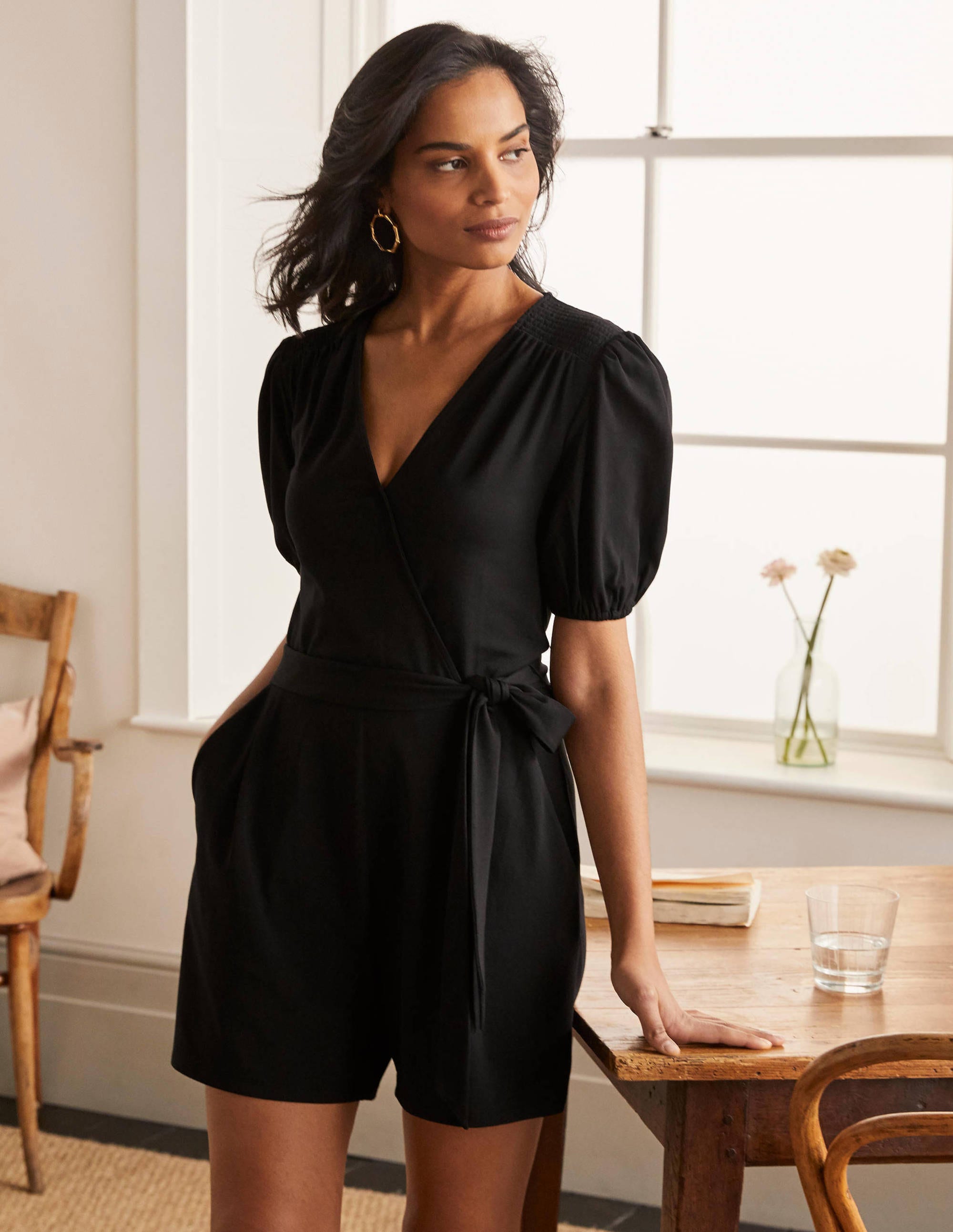 Ruby Jersey Playsuit-Black - Image 1