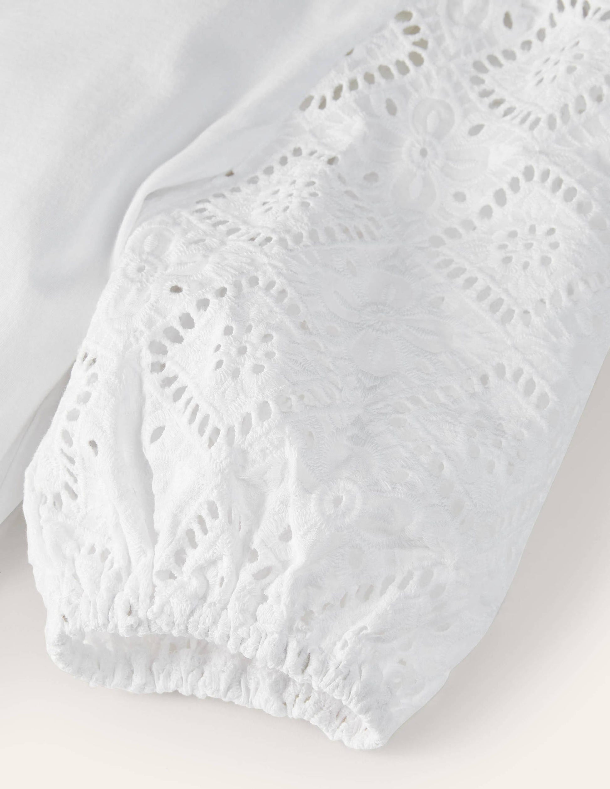 Abigail Puff Sleeve Jersey Top-White-6