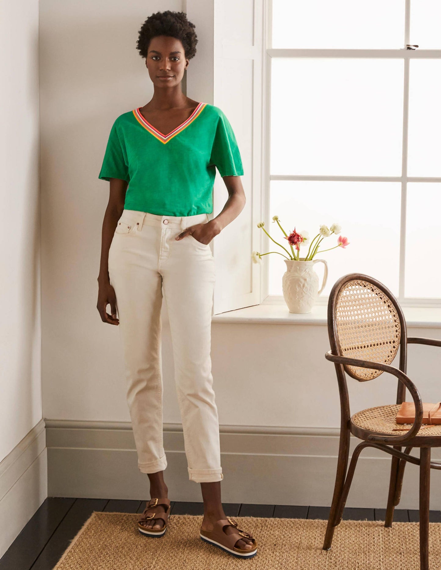 Beatrice Jersey Top-Leafy Green