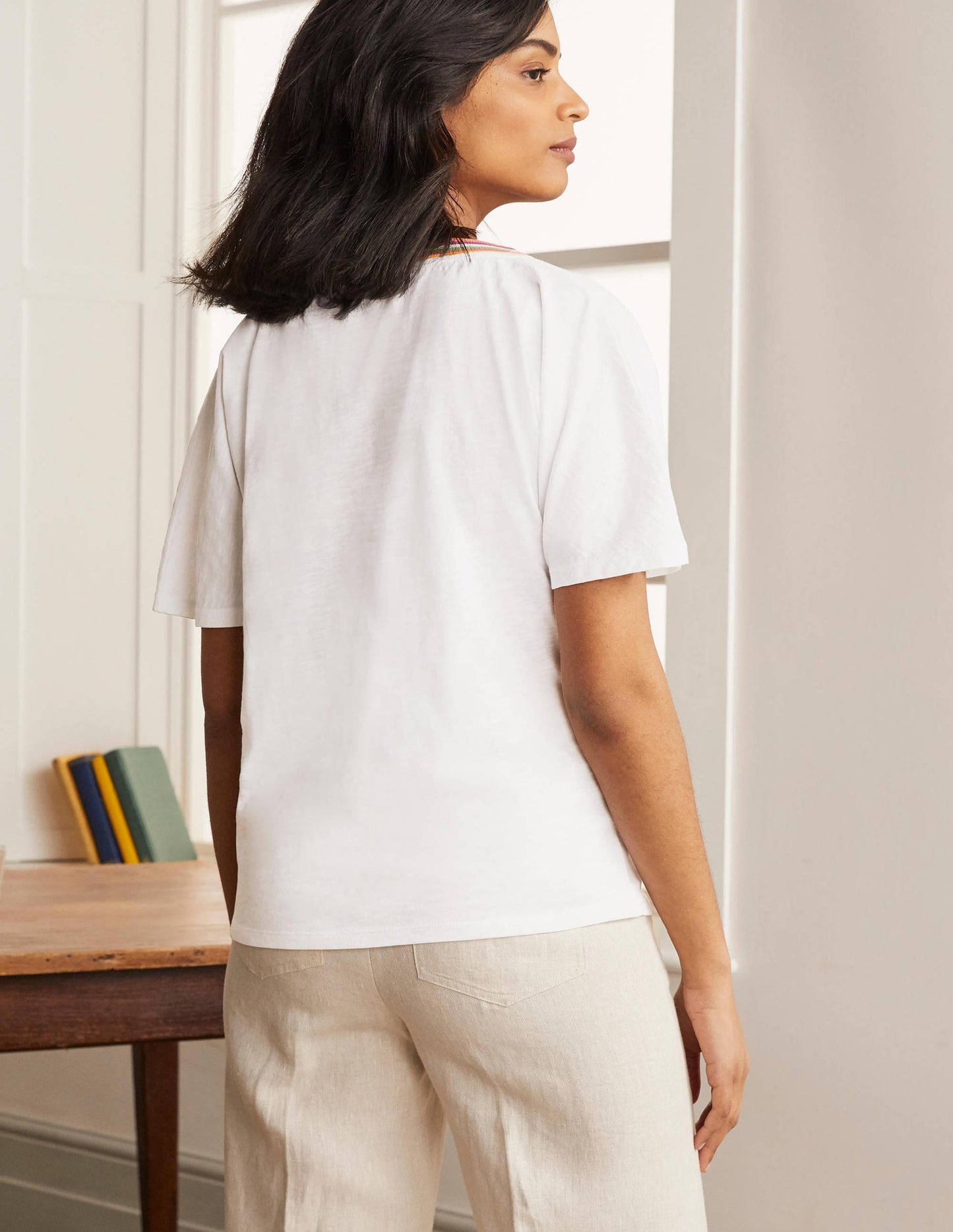 Beatrice Jersey Top-White