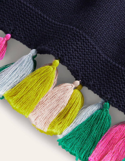 Avington Cotton Tassel Vest-Navy-6