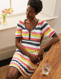 Margie Knitted Dress-Surf and Party Pink Stripe