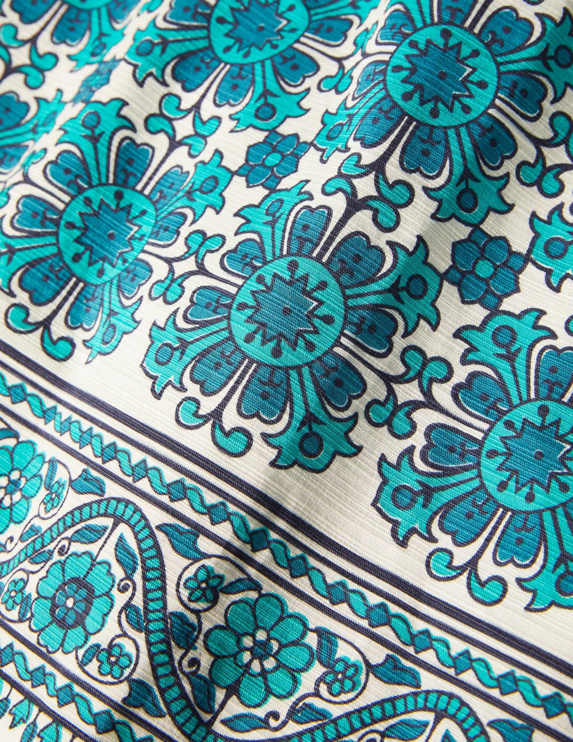 Gabriella Pencil Skirt-Ivory and Indian Ocean-7