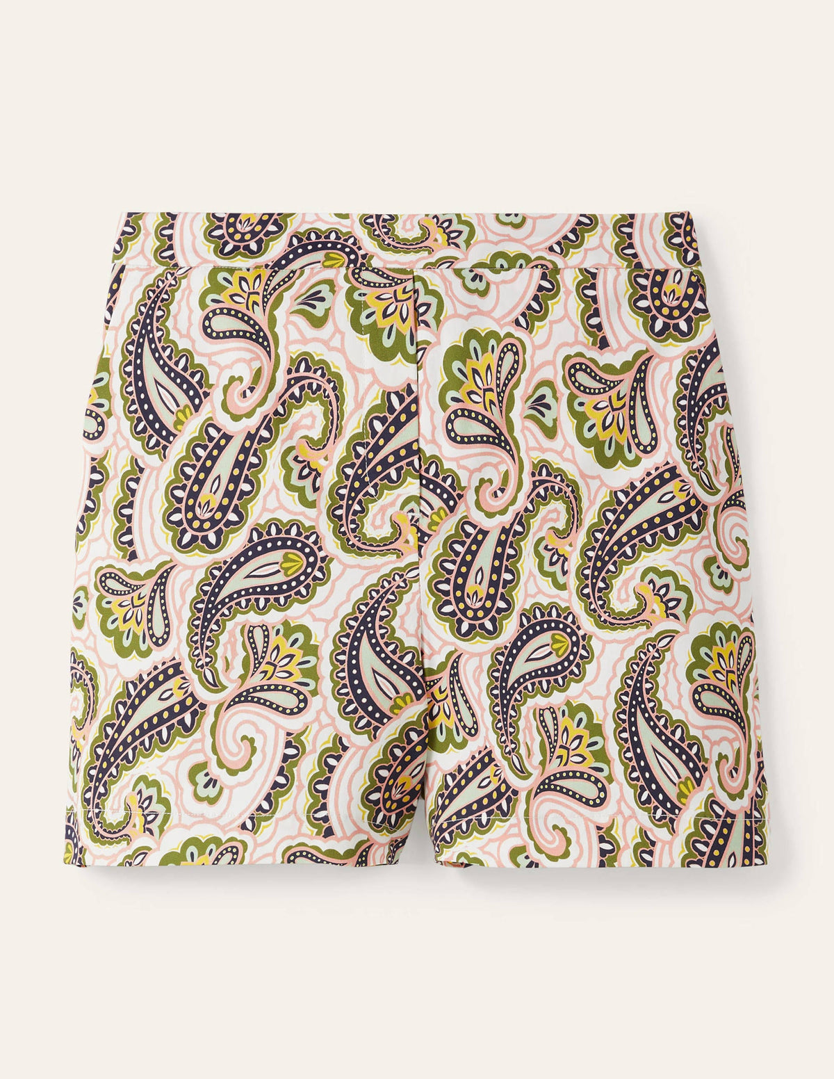 Pull On Shorts-Ivory, Summer Paisley-6