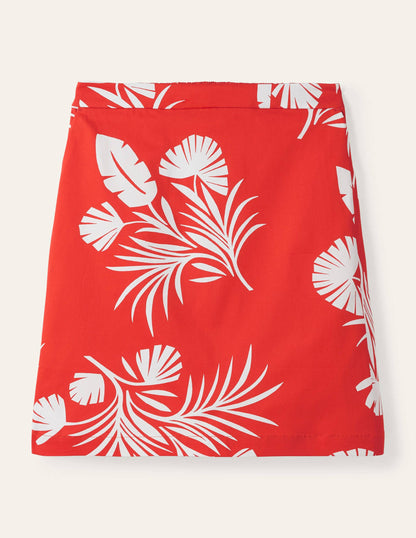 Danby Pull On Mini Skirt-Cherry Red, Jungle Bouquet-6