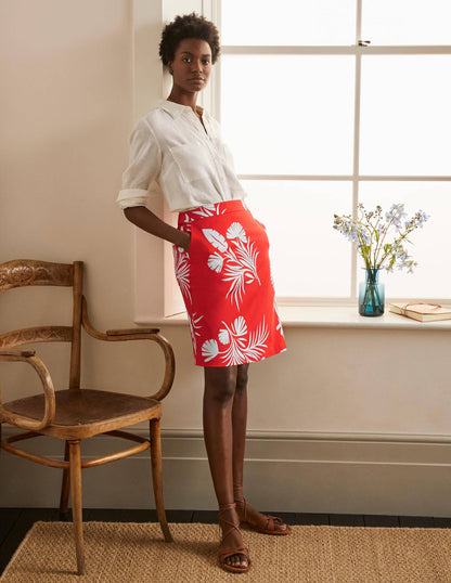 Danby Pull On Mini Skirt-Cherry Red, Jungle Bouquet-1