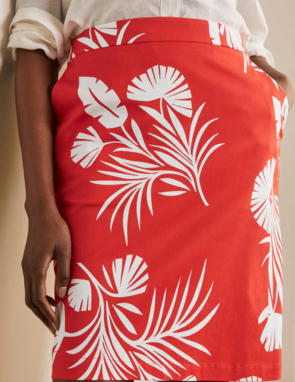 Danby Pull On Mini Skirt-Cherry Red, Jungle Bouquet-3