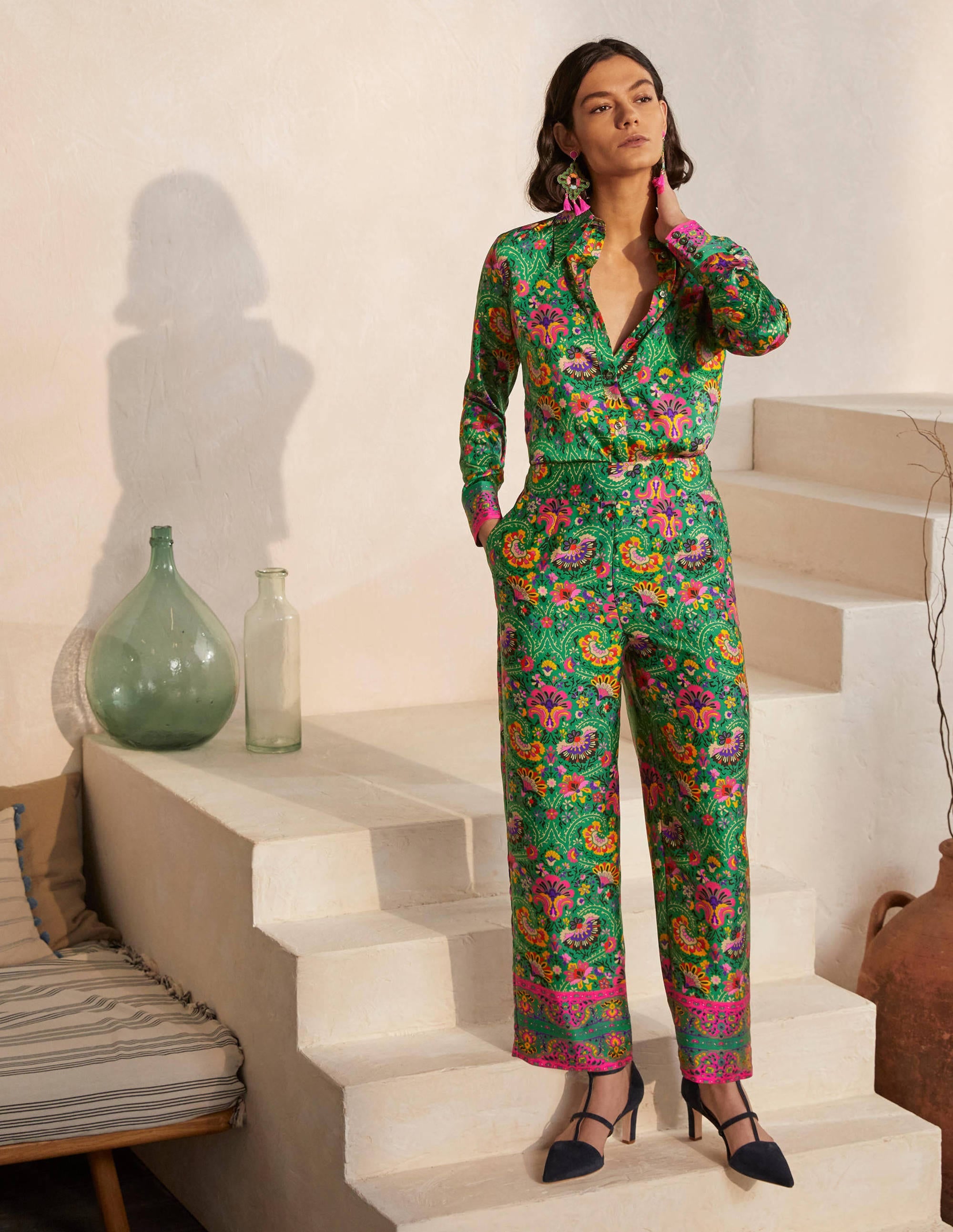 Rosa Trousers-Highland Green, Opulent Bloom - Image 4