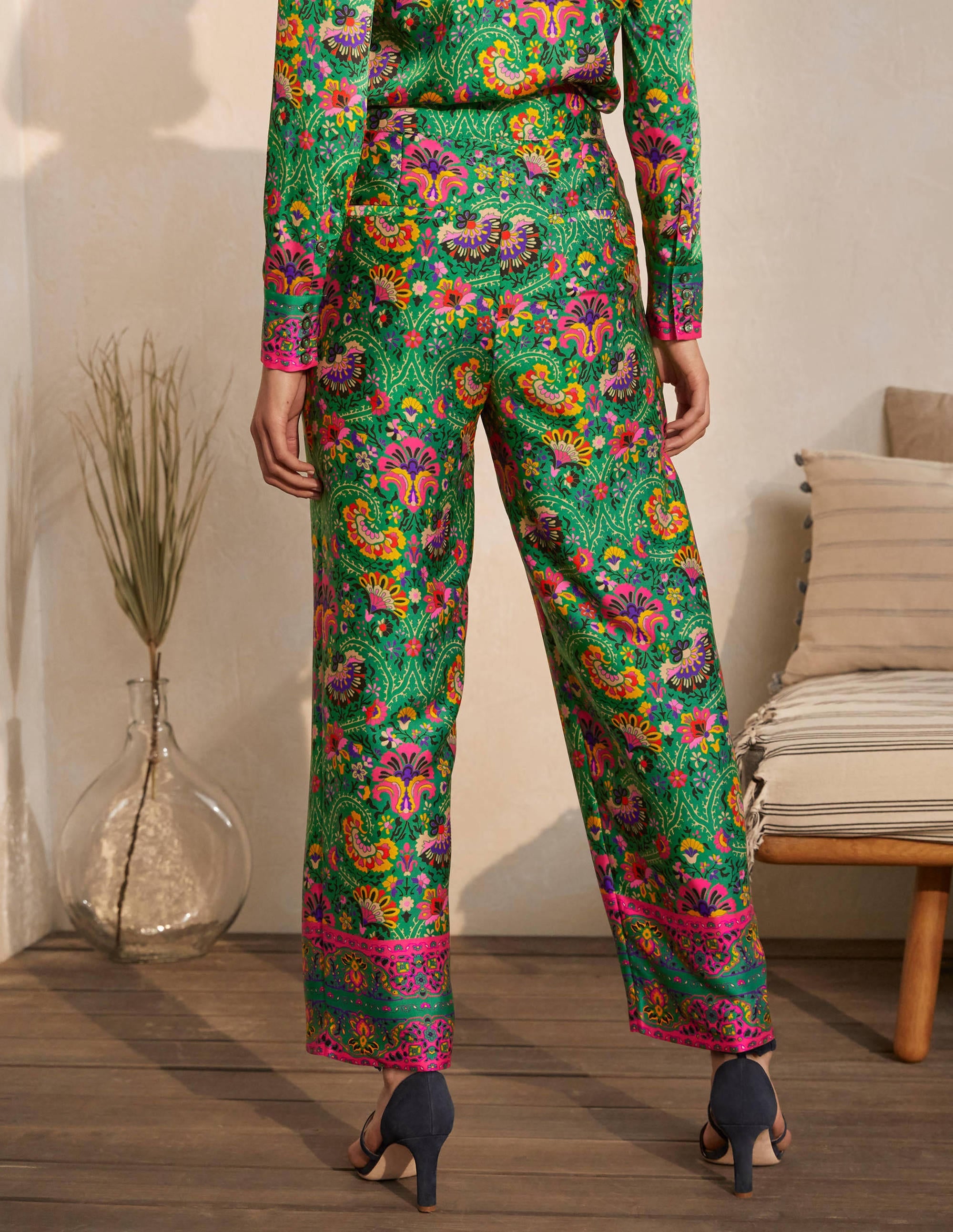 Rosa Trousers-Highland Green, Opulent Bloom - Image 2