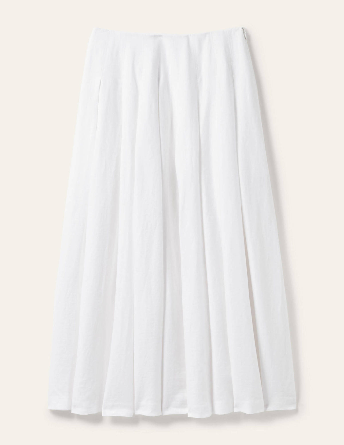 Lydia Linen Pleated Skirt-White - Image 6