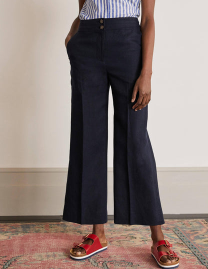 Cornwall Linen Trousers-Navy-1