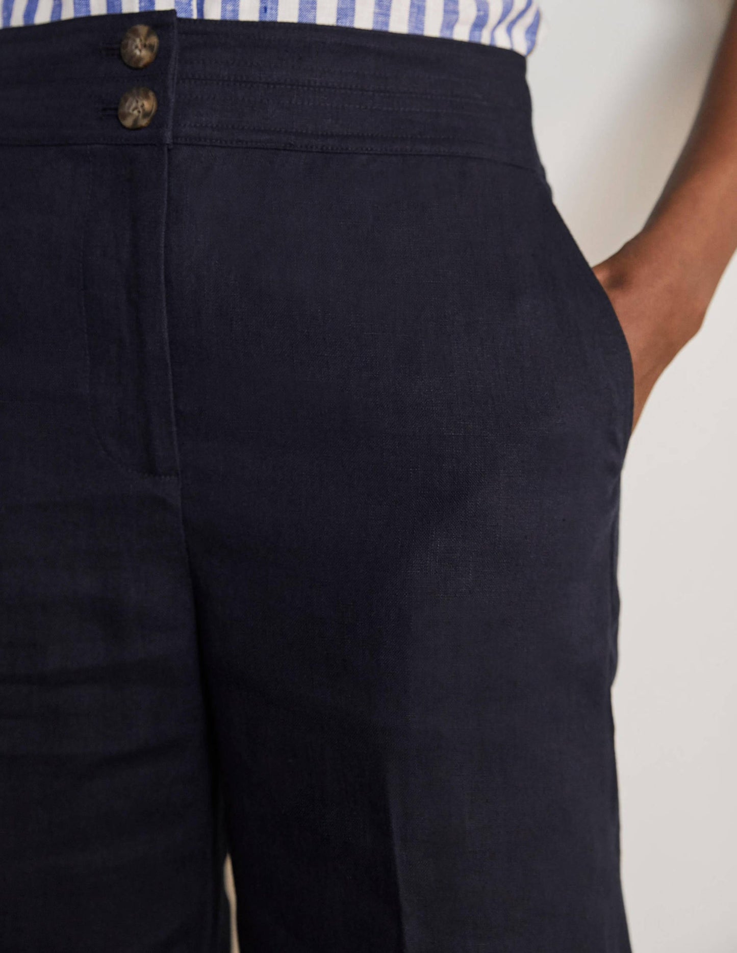 Cornwall Linen Trousers-Navy